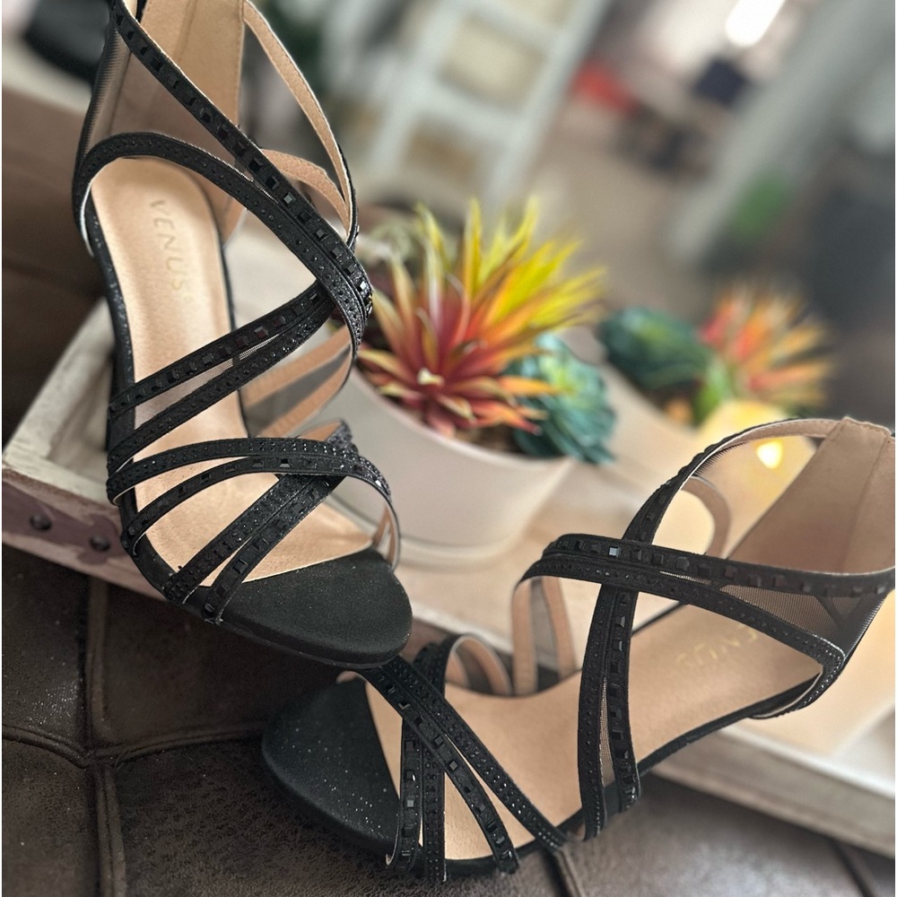 VENUS Black Stiletto Heels